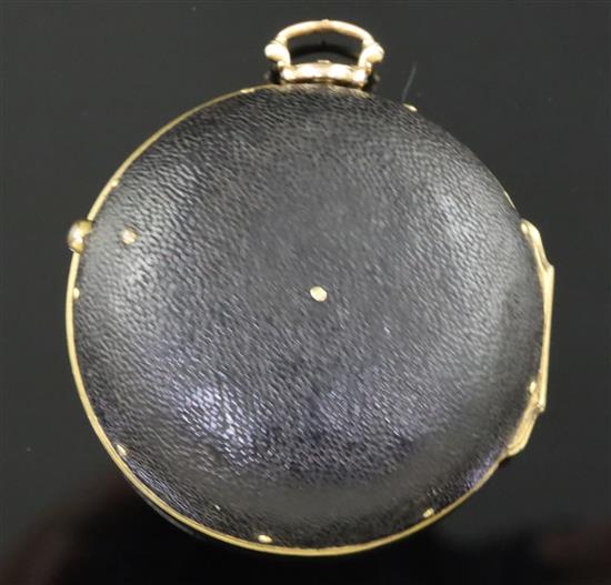 Francis Perigal, London, a George III gold embossed triple-cased pocket watch, No. 623, with leather-covered outer case
